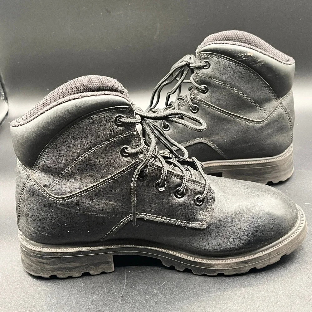 Brahma Mens Black Work Boots Slip Oil Resistant Synthetic Size 7W BR0340101 Wide